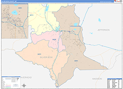Silver Bow County, MT Wall Map Color Cast Style 2026